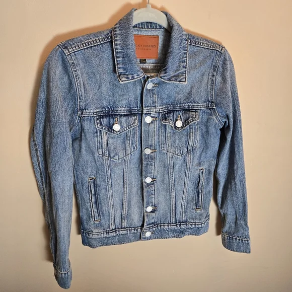 Lucky Brand Denim Jacket Women's X-Small Light Wash Cotton - Picture 7 of 11